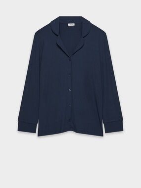 Aritzia Tomorrow pajama shirt navy button up